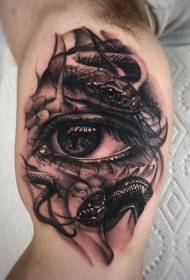 Naoružajte zmiju i očiju ličnost tetovaža uzorak realističnog stila