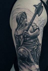 Model i tatuazhit të armatosur të luftës mesjetare të zezë