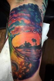 Čudovit barvit vzorec tatoo z rokami