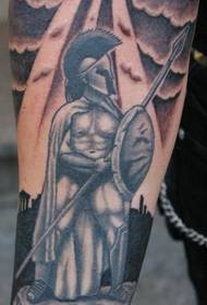 Modèle de tatouage de guerrier grec bras