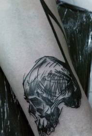 Рака едноставна рака цртани црни линии череп белешка шема на тетоважа