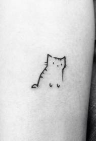 簡單可愛的手臂貓紋身圖片