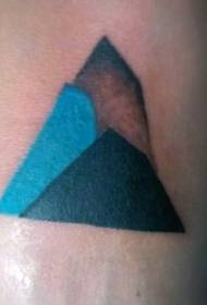 Minimalistic nga sumbanan nga multicolored nga geometric nga braso sa tattoo sa bukton