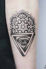 Rameno geometrické oko vanilka kvetina tetovanie vzor
