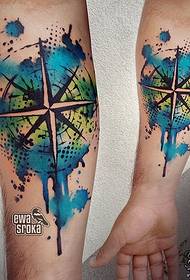 mažas rankos rašalo kompaso tatuiruotės tatuiruotės modelis