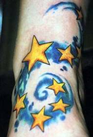 Arm color galaxy with stars tattoo pattern