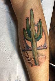 Kar színű sivatagi kaktusz tetoválás minta
