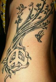 Arm mustavalkoinen puu tatuointi malli