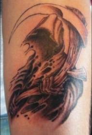 Grim Reaper en Scythe Arm Tattoo Patroon