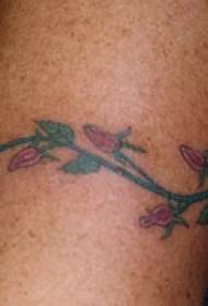 Βραχίονα χρωματισμένα λουλούδια αμπέλου περιβραχιόνιο σχέδιο τατουάζ