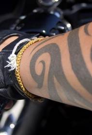 Totem riccio e motivo a tatuaggio con braccio a forma di lettera