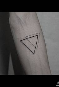 Small arm triangle line sting geometric tattoo pattern