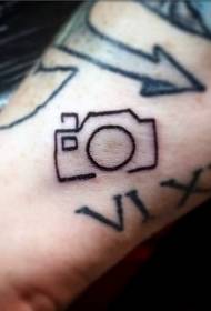 Malá černá linie kamera paže tetování vzor