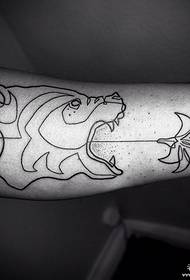 Modello tatuaggio minimalista braccio grande braccio giglio fiore