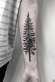 Tema di tatuatu d'arbre grisgiu neru bracciu