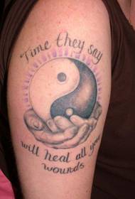 Braccio motivo tatuaggio gossip bianco e nero