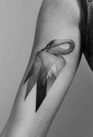 Te peera pai mo te tauira o te taanatu huringa geometric swan prick tattoo