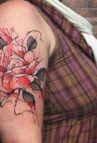 Modello di tatuaggio rosa dai colori vivaci