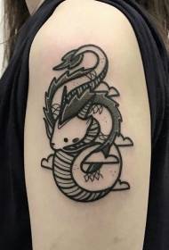 Braccio carino piccolo drago modello del tatuaggio del fumetto