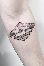 Modello di tatuaggio braccio geometria punto spina linea paesaggio