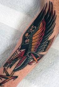 Old school arm geschilderd persoonlijkheid eagle tattoo patroon