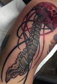 Vaikuttava monivärinen sarjakuva meduusan varren tatuointikuvio