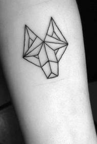 Arm simple black geometric line combination dog avatar tattoo pattern