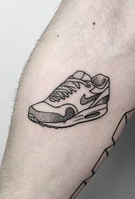 Sneakers di bracciu, mudellu di tatuaggi di linea di stizzi