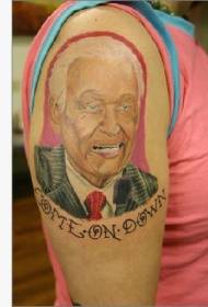 Man portrait makatotohanang ipininta pattern ng tattoo tattoo