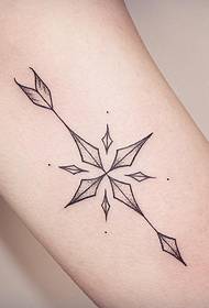 Lengan besar pola sengatan geometris kecil segar tato