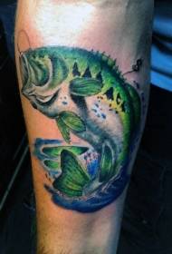 Arms kamangha-manghang makatotohanang kulay kawit na pattern ng tattoo ng isda