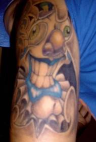 Padrão de tatuagem de braço de palhaço louco