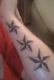 Arma de patrons de tatuatge de tres estrelles nàutiques