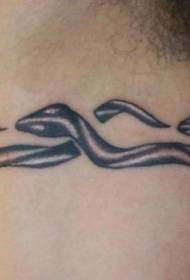 Kol yılan kombinasyonu kol bandı dövme deseni