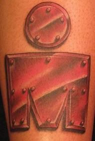 Arm kleur ijzer man logo tattoo patroon