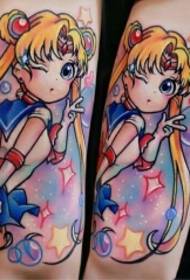 Arm Sailor Moon Cartoon Painted Tattoo Patroon
