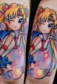 کارتون Arm Sailor Moon الگوی خال کوبی رنگی