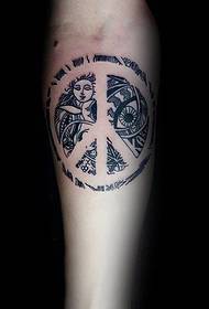 foto tatuaggio braccio incisione vento nero