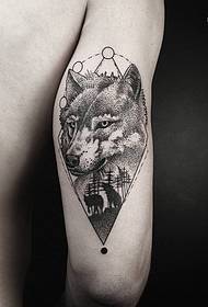 Male big arm wob point tattoo geometric tattoo pattern