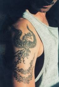Svart vacker Phoenix arm tatuering mönster