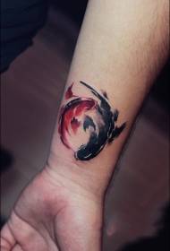 Arm ink, two squid, elegant tattoo pattern