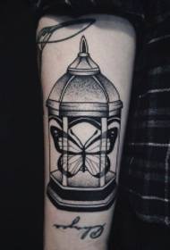 Butterfly personality tattoo pattern in arm cage
