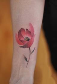 Ma poppies ang'onoang'ono atsopano opakidwa utoto wa tattoo