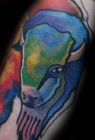 Arm aquarel yak tattoo patroon