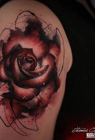 Kulay ng malaking tinta ng braso European at American rose pattern ng tattoo