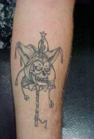 Braccio teschio clown modello tatuaggio nero grigio
