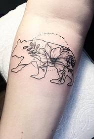 Patrón de tatuaxe de flores máis brachier
