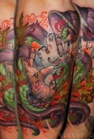 Naoružajte novu žanrsku boju zmija s trulim uzorkom tetovaže ruku