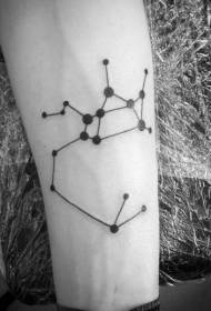 Motif de tatouage simple bras ligne point noir symbole constellation