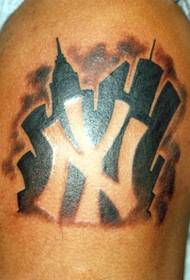 Naoružani crno-bijeli simbol uzorak tetovaže